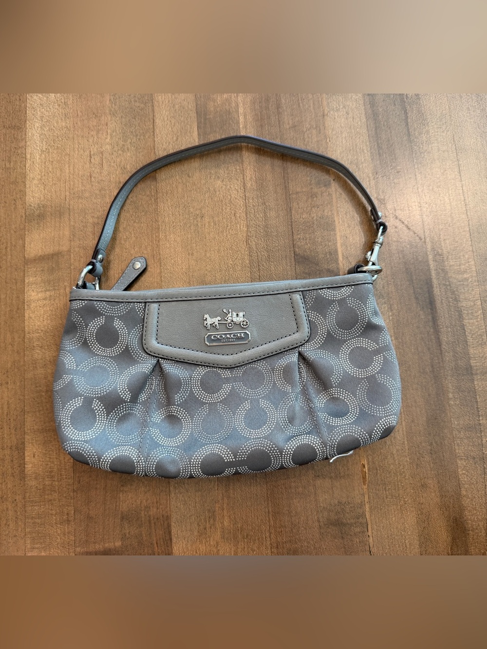 Vintage Coach Madison Dotted Op Art Signature Wristlet